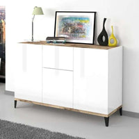 Credenza 120x40cm design moderno 3 ante cassetto soggiorno Rachel Wood