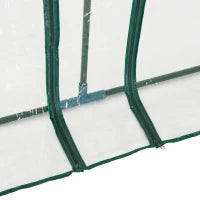 Serra a Tunnel Agricola in PVC con 3 Porte Avvolgibili, Acciaio e PVC Trasparente, 350x100x80cm