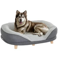 Cuccia Divano per Cani con Imbottitura, Lettino per Cani Taglia Grande e Media fino 25kg, 90x78x25cm, Grigio