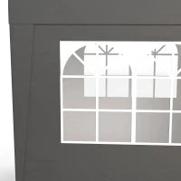 Gazebo Barnum da Giardino Pop-Up Pieghevole Regolabile in Altezza, Protezione UV 30+, 3 Pareti Laterali, Grigio