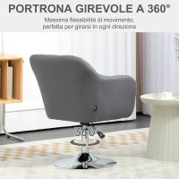 Sedia per Scrivania Girevole con Altezza Regolabile Cuscino Lombare, Tessuto Tecnico, Grigio