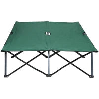 Letto da Campeggio Doppio Pieghevole per 2 Persone, 193 x 125 x 40 cm, Poliestere Oxford e Metallo, Verde