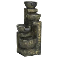 Fontana da gGardino d'Ornamento Zen con Portata Regolabile, Pompa ad Immersione Inclusa, 25L x 24l x 60H cm, Resina, Nero