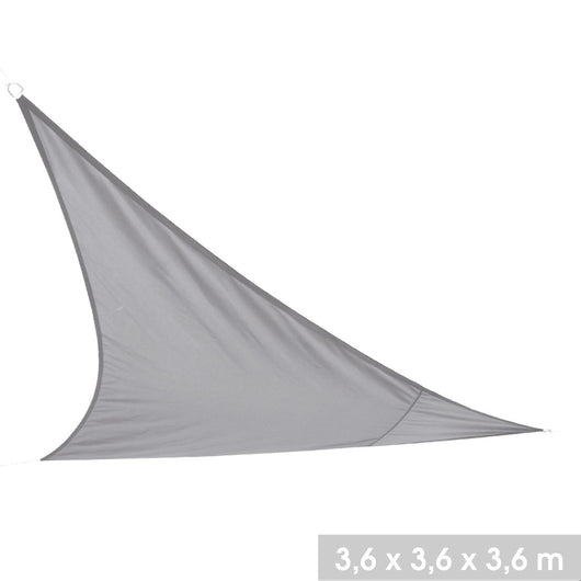 Vela ombreggiante triangolare grigia - Dimensioni 360x360x360 cm in poliestere 160g/m²