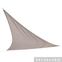 Vela ombreggiante triangolare color taupe – Dimensioni 360x360x360 cm in poliestere 160g/m²