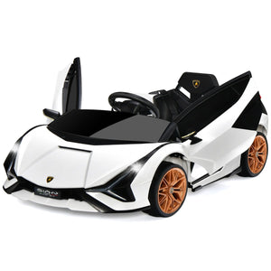 Auto elettrica per bambini 108 x 64 x 41 cm con telecomando e luci bianco PP 20_0014643