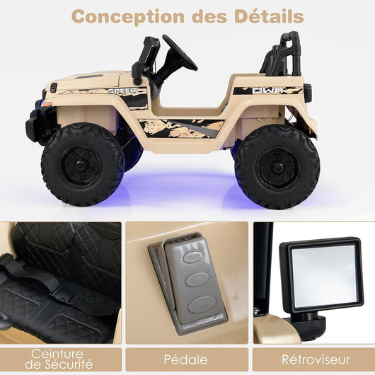 Auto elettrica 95 x 56 x 47 cm con telecomando 2.4G uso esterno design contemporaneo in PP color kaki 20_0019090