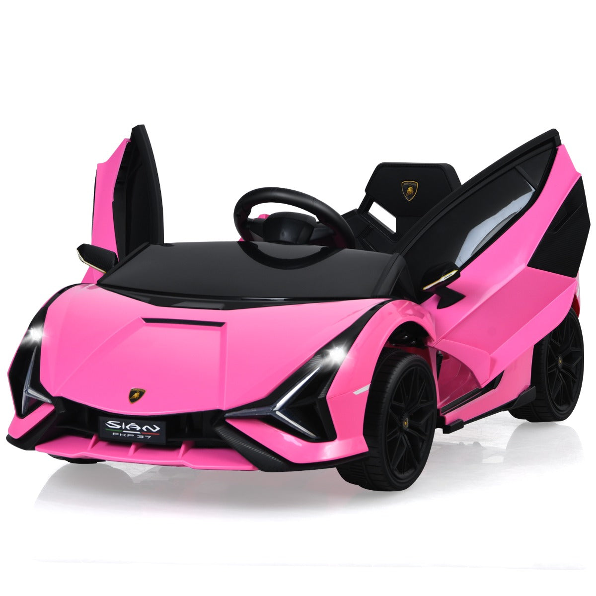 Auto elettrica per bambini 108 x 64 x 41 cm due porte a farfalla sicurezza ottimale design rosa in PP e ferro 20_0014646