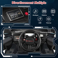 Veicolo elettrico per auto da corsa con licenza, alimentato da batteria da 12 Volt, telecomando, luci a LED, 4 molle di sospensione per bambini, grigio 20_0009678