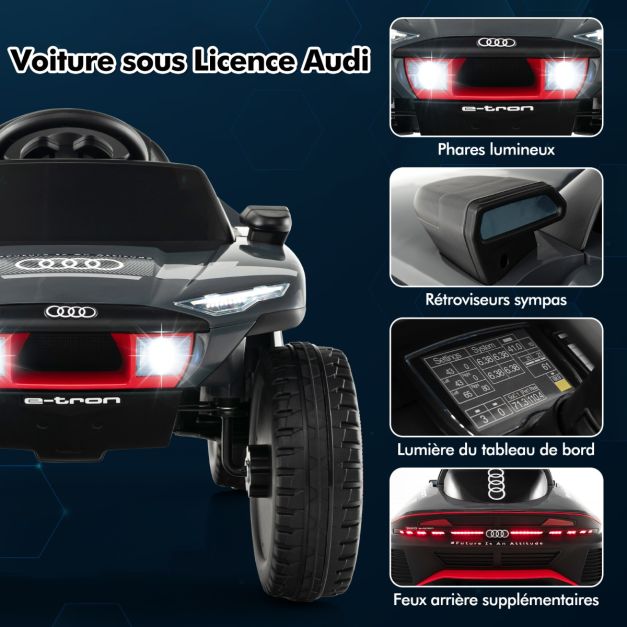 Veicolo elettrico per auto da corsa con licenza, alimentato da batteria da 12 Volt, telecomando, luci a LED, 4 molle di sospensione per bambini, grigio 20_0009678
