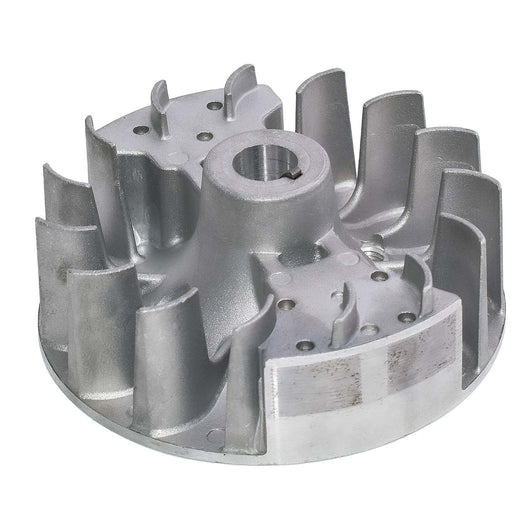 Volano magnetico per decespugliatori, tagliaerba, tagliarami e mototrivelle da 62cc. Volano di ricambio in lega di alluminio da Ø112x30H mm