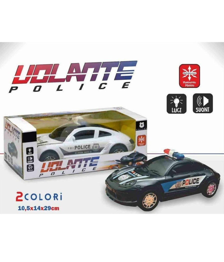 Volante Police Auto Macchina Polizia Con Luci E Suoni Giocattolo Gioco Bambini         