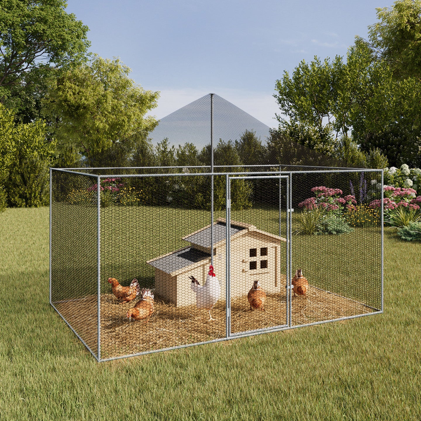 IDMarket - Voliera di 6 m² Pollaio di 3 x 2 M per animali da cortile