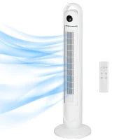 Ventilatore a Colonna 55W con 3 Velocità, Telecomando, Timer 24h, Oscillante, Modalità Sonno, Bianco