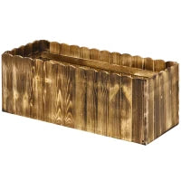 Fioriera da Giardino Rettangolare per Interni ed Esterni, in Legno di Abete, 80x33x30 cm, color Legno