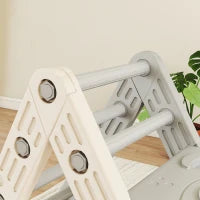 Struttura da arrampicata 5 in 1 con scivolo, arco da arrampicata, rampa doppia, per bambini di 18-48 mesi, Grigio e Bianco