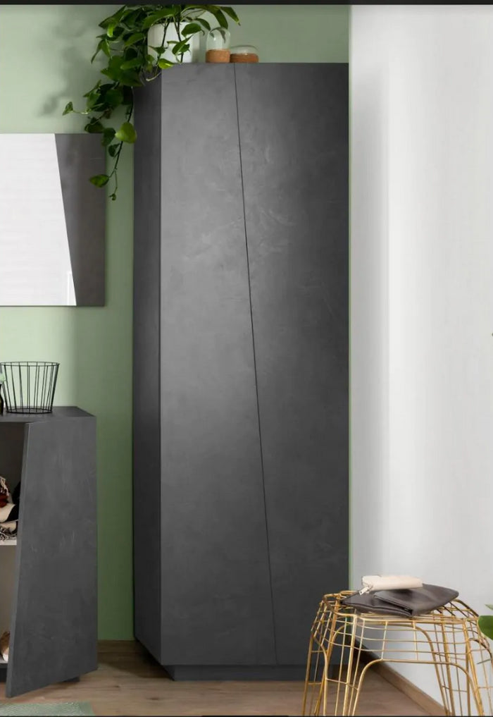  Armadio di design, 2 ante battenti, 5 ripiani, colore Ardesia, ZTC26409107