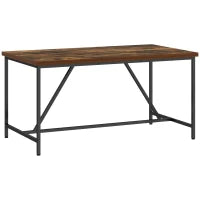 Tavolo da Pranzo per 6 Persone Stile Industriale in Legno e Acciaio, 150x80x75 cm, Marrone