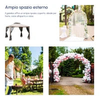 Gazebo da Giardino 3x3m con Zanzariera, Struttura in Metallo e Copertura in Poliestere, Talpa