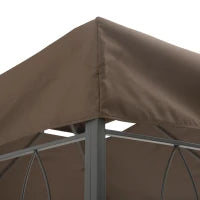 Copertura per Gazebo da Giardino Tetto Sostitutivo Anti-UV Impermeabile in Poliestere 3x4m, Marrone