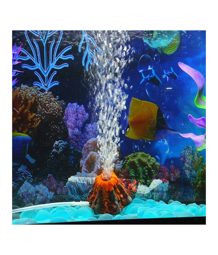 Vulcano Sottomarino Ornamento Per Acquario Senza Tubicino Pietra Per Bolle         
