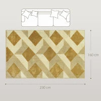 Tappeto Moderno da Soggiorno e Salotto, Ipoallergenico e Lavabile con Effetto 3D, 230x160 cm, Giallo