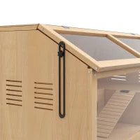 Gabbia per Criceti con Piattaforma, Scalette, Capanna e Ponte, in Legno di Abete, 85x45x44 cm