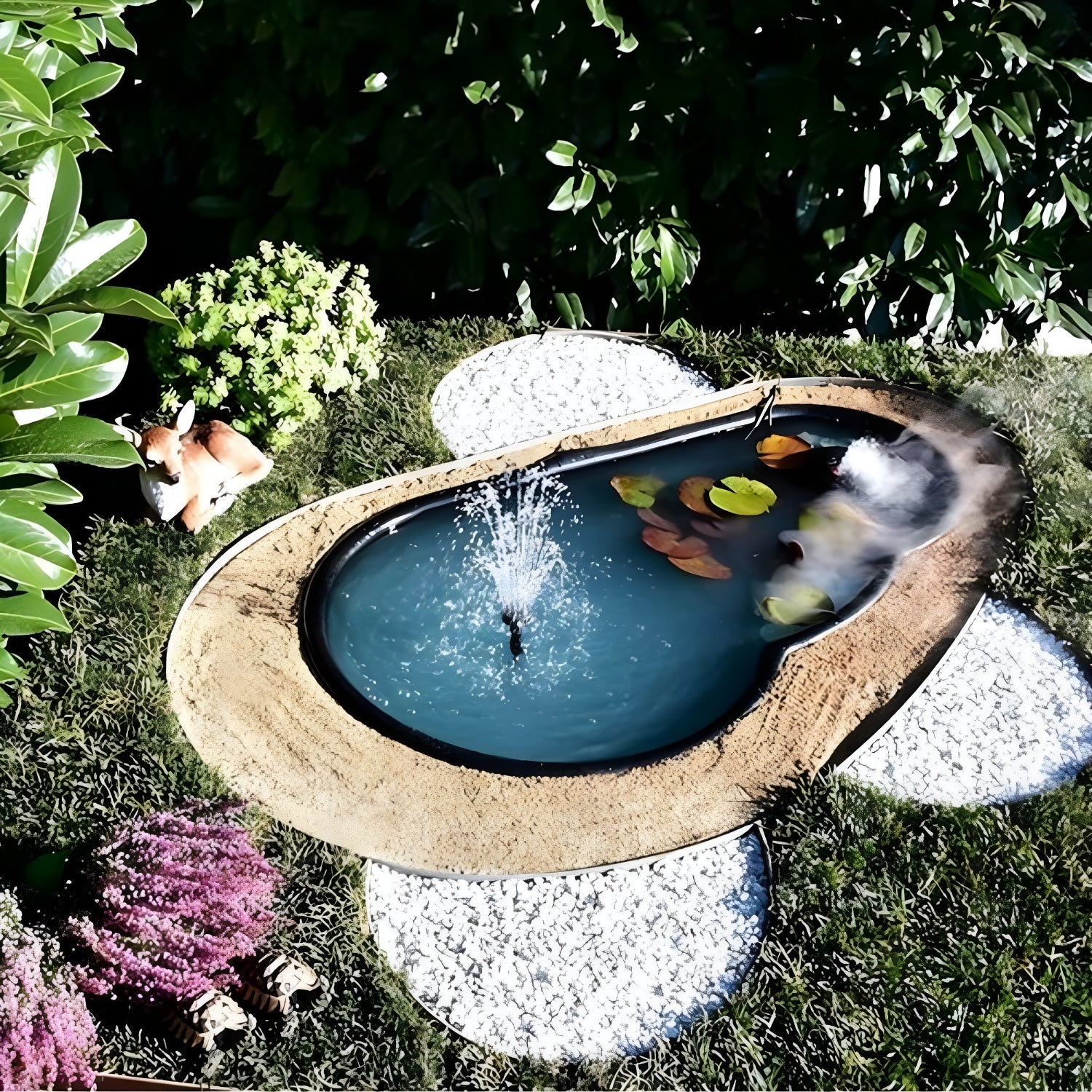 Laghetto da giardino vico nero litri 300 da 145x87xh53