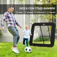 Rebounder Pieghevole e Regolabile da Esterno per Calcio, Baseball e Pallavolo, 128x118x108-120 cm, Nero