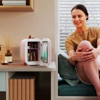 Mini Frigorifero, Beauty Fridge, Capacità di 4 L, 20,3 x 26,3 x 28 cm, Rosa