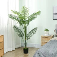 Pianta Finta Palma Areca Alta 150 cm per Interni con Vaso, Decorazione per Casa e Ufficio, Verde