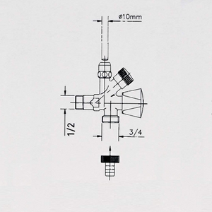 Rubinetto filtro doppio uso ottone cromato combinato attacco lavatrice 1/2 x 3/4