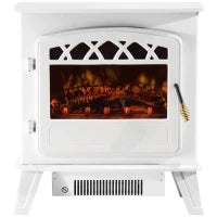 Camino Elettrico con Effetto Fiamma Regolabile Potenza 925W/1850W 51 × 31 × 56cm Bianco
