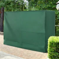 Copertura per Dondolo da Giardino a 3 Posti in Tessuto Oxford con Chiusura a Corda, 240x133x185 cm, Verde