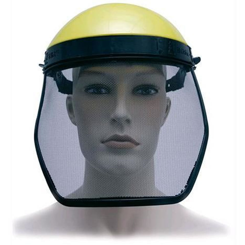 Visiera per la protezione del viso protettiva regolabile brixo in rete con calotta