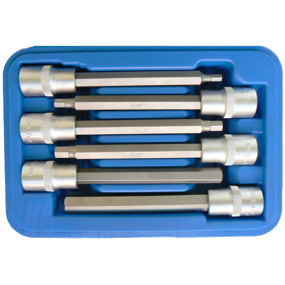 SERIE SET 6pz CHIAVI A BUSSOLA 1/2" BUSSOLE INSERTO ESAGONALE PROLUNGATE CONDOR 5050