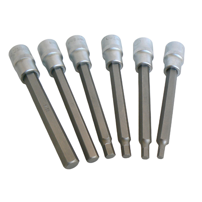 SERIE SET 6pz CHIAVI A BUSSOLA 1/2" BUSSOLE INSERTO ESAGONALE PROLUNGATE CONDOR 5050