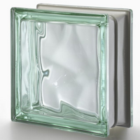 Vetromattone effetto ondulato diffusione luce modello agua 190 x 190 x 80 mm *** colore- trasparente caribe, confezio...