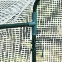 Serra a Casetta con Rivestimento in PE, Porta a Cerniera e 4 Ripiani, 186x120x190cm, Bianco