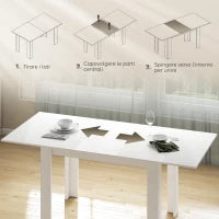 Tavolo Allungabile da Pranzo per 6-8 Persone, 140-180 x 80 cm, Bianco