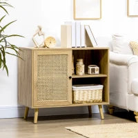 Credenza in rattan intrecciato effetto legno - dim. 80L x 39l x 70H cm