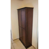 Armadio stipo 2 ante 6 ripani arte povera in legno massello e mdf con rifinitura in noce 87x40x192 H