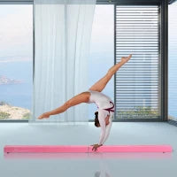 Trave da Ginnastica Equilibrio Allenamento Pieghevole Casa Legno 210 × 10 × 6.5cm Rosa