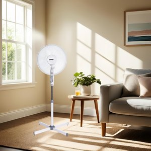 Zephir ventilatore a piantana base a croce timer autospegnimento 45w pala 40 cm