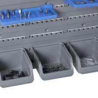 DURHAND Cassetta Portautensili da 44pz con Scatole Regolabili e Rimovibili in PP Blu e Grigio, 54x22x95 cm