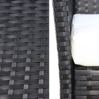 Salotto da giardino in resina intrecciata a 4 posti, nero