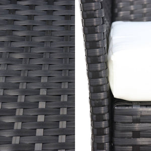Salotto da giardino in resina intrecciata a 4 posti, nero