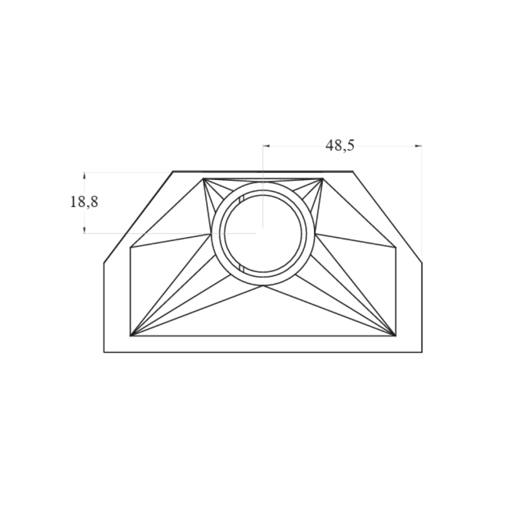 Camino a legna prefabbricato in ghisa con focolare aperto su due lati m100tghj2l
