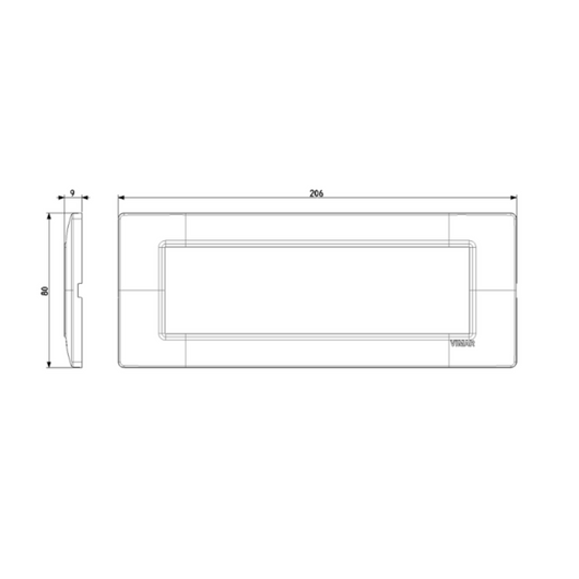 Placca vimar modello plana 7 moduli tecnopolimero 14657 *** colore reflex neve, confezione 1