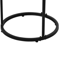 Set di 2 Tavolini da Salotto Rotondi, Tavolini Impilabili in MDF e Metallo, Design Salvaspazio, Tavolo Grande: 50 x 70,5 cm, Tavolo Piccolo: 45,5 x 44 cm, Naturale